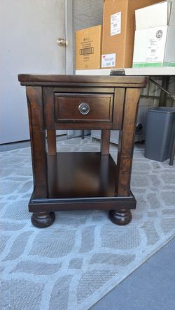 Side table $25, microwave $75, floor cleaner $10,