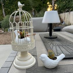 🔥 🔥 🦜 🦜 Two Bird Planters + Bird Cage Plant 🦜 🦜 