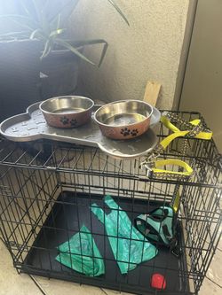 Crate And Small Puppy Supplies
