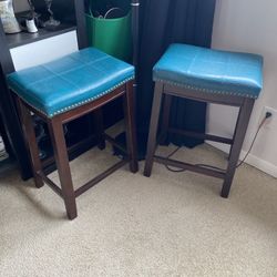 Pair Of Linen Stools 