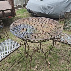 Metal Table With 2 Chairs