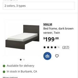 Ikea Twin MALM Bed Frame And Mattress