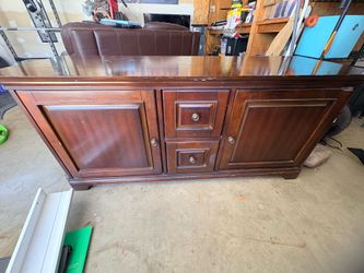 Costco Solid wood TV Stand w/ shelving and drawers