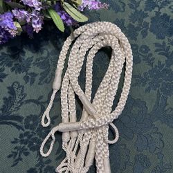 (6) White Braided Drapery Curtain Tie Backs