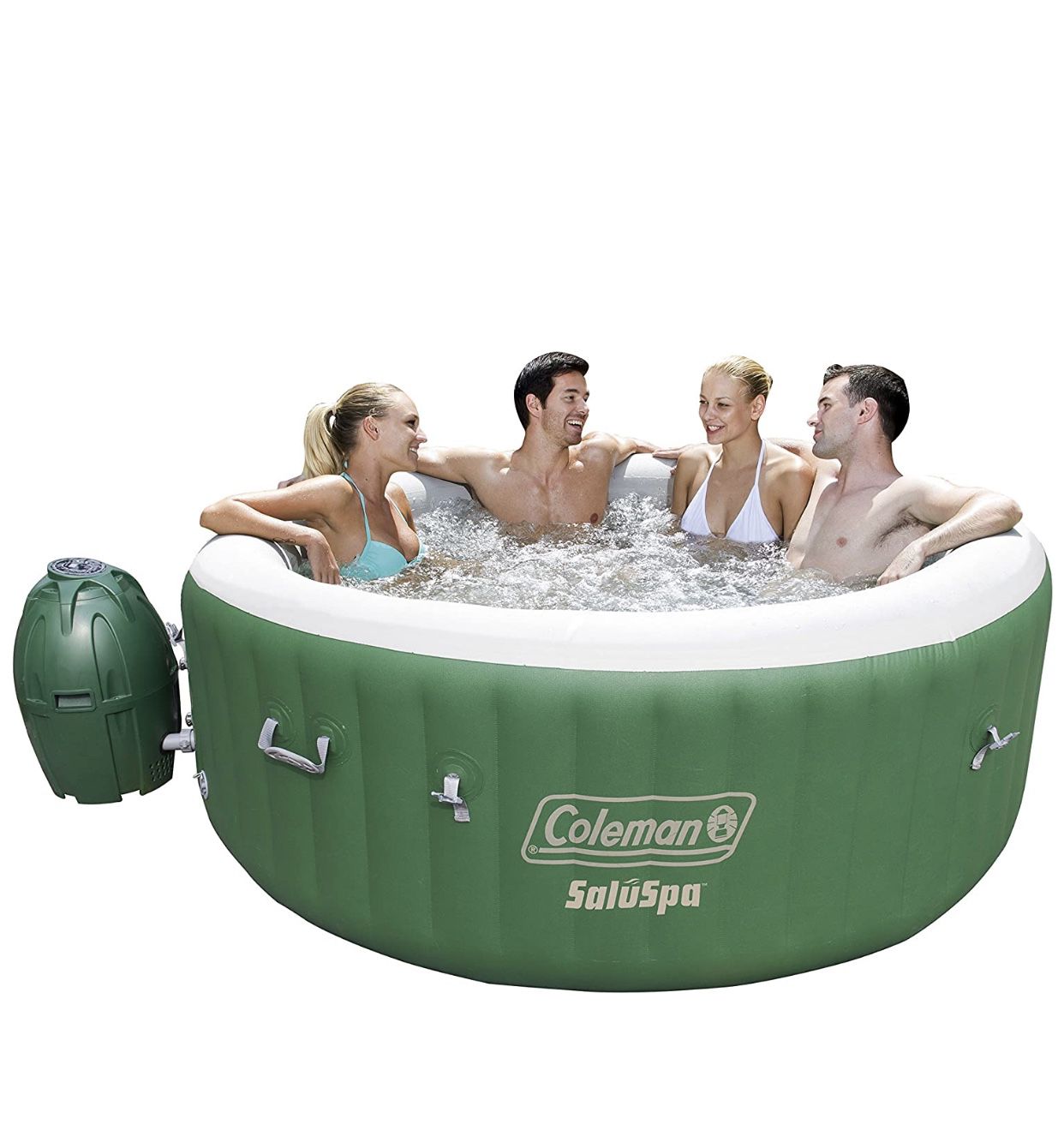 Coleman SaluSpa Inflatable Hot Tub Spa, Green & White new in box.