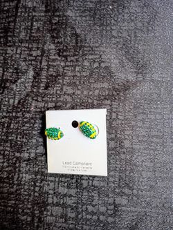 Green Football Earrings