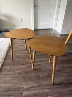 Mid-Century Modern Nesting Side Tables Set of 2