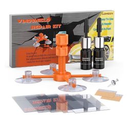 Windshield Repair Kit with Enhanced Injection Head, 2 Pack Windscreen Chip Repair Kit to Repair Scratches, Cracks, and Star-Shaped Crack