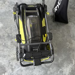 Ryobi Lawn Mower, Edger, Blower, Trimmer , with Extra Batteries and Chargers