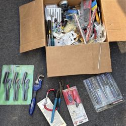 Large Tool Lot Box Irwin Task Force Pliers Brushes Screwdrivers Mixed Hand Tools