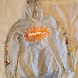 Nickelodeon 90s Gray Hoodie RARE MEDIUM 