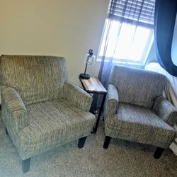 2 chairs and ottoman