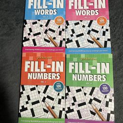 Pocket Size Fill-In Words Crossword Puzzle Books (4)