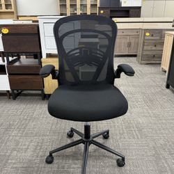 Office Chair, Ergonomic Computer Desk Chairs for Home Office - with Comfy/Comfortable Flip-up Arm Rests, Lumbar Support, Height Adjustable,