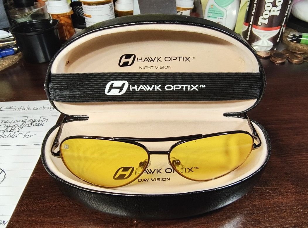 HAWK OPTIX  NIGHT VISION GLASSES /W/HARD CASE (NEW)