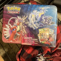 2023 Pokemon TCG Collector Chest Tin Lunchbox 6-Booster School Lunch Box &Album