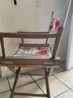 Wooden Folding Director's Chair with Canvas Seat