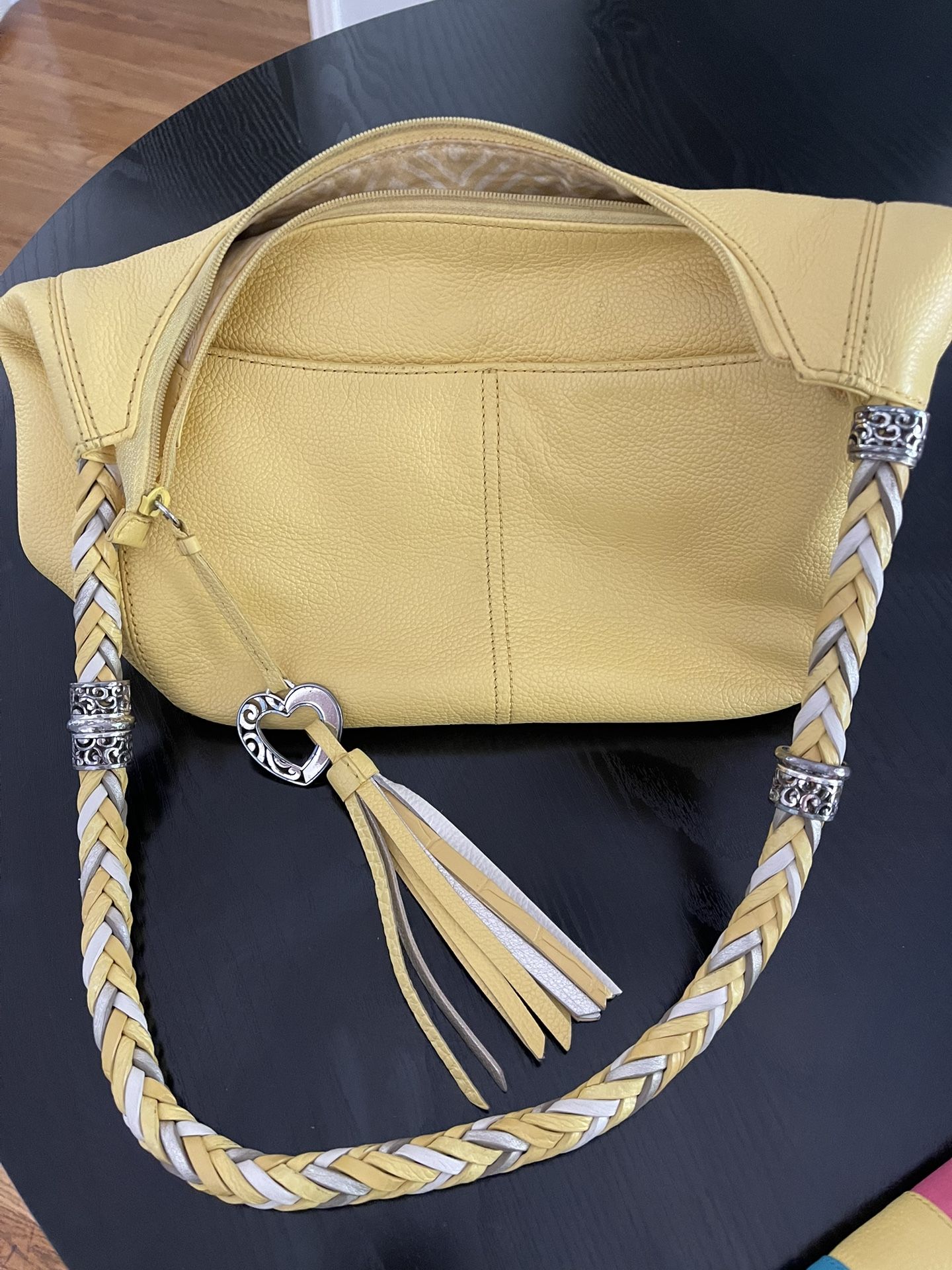 BRIGHTON Yellow Leather Shoulder Bag & Brighton Wallet