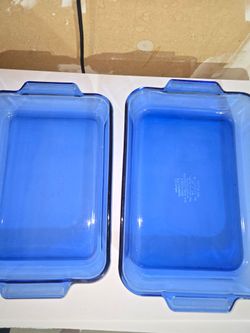 Anchor Ware  Blue Glass Baking Dishes Set of 2