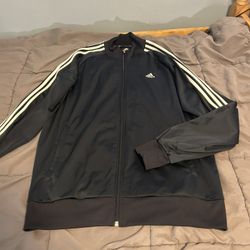 Adidas CLIMA365 Performance Essentials Climalite Navy Blue Jacket For Men Size Large 