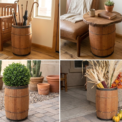 Antique 18" Wood Stave Nail Keg Vintage Industrial Barrel Rustic Primitive Decor