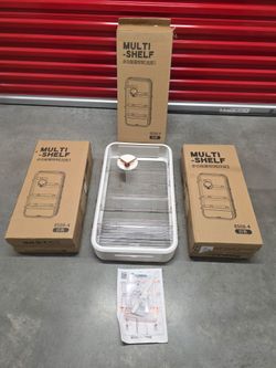 Lot Of (3) Multi Use Shelf Cabinet, Make Up Powder Room Shelf