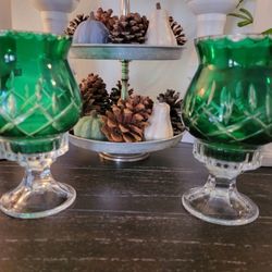 Green Candle Holders