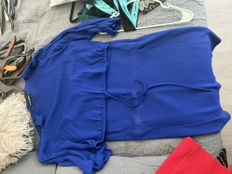 Electric Blue Skirt And Top Set