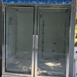 Brand New, Two Glass Door Freezer, Never Used It Before, Actually Is Working Since One Week. But Is Completely New. 3’  Width, 5’  Long , 86”  HIGH 