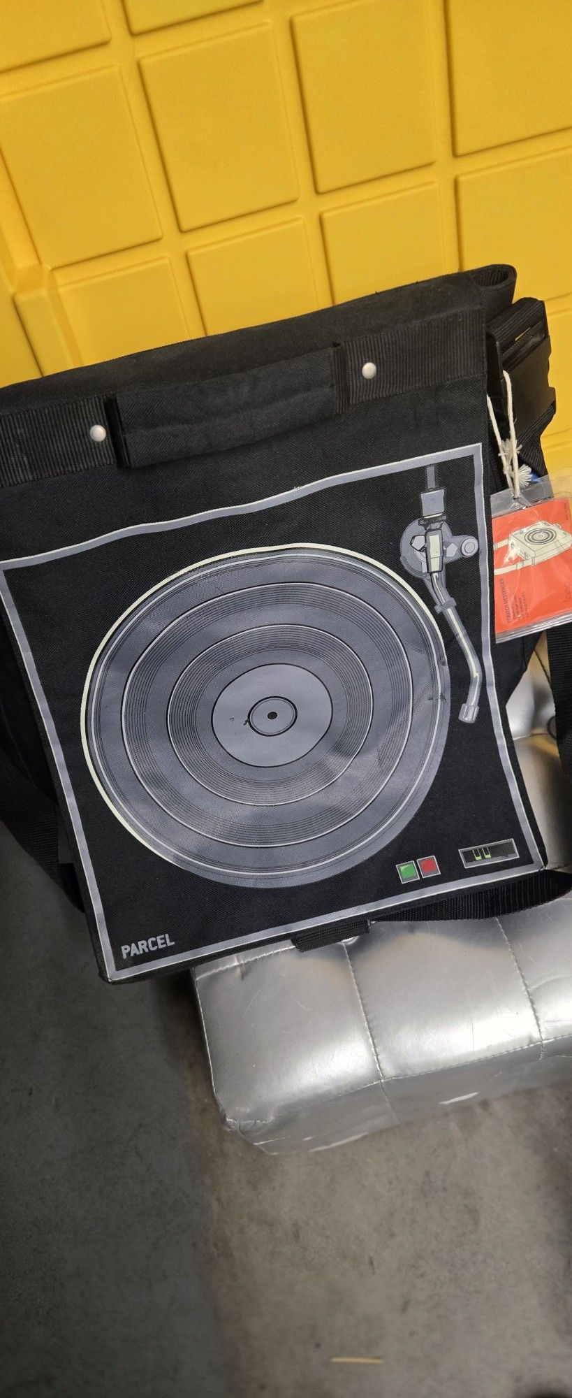 Vintage Parcel Audio Couture Vinyl Record Tote Shoulder Bag Loop NYC