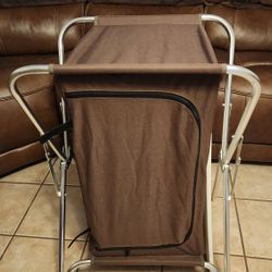 31" H Outdoor Portable Compact Camping Station, 3-Tier Folding Storage, Cabinet with Large Storage Organizer, use for Camp Kitchen, Picnic, Backyard C