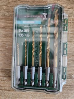 NEW 6 Piece Titanium-Coated Drill Bit Set by MasterForce from Menards