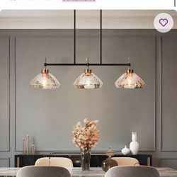 Brinson 3 - Light Silver Mercury Glass Kitchen Island Linear Pendant