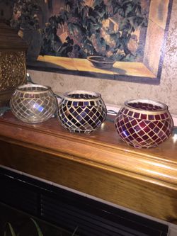 PIER ONE MOSIAC CANDLE HOLDERS