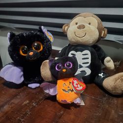 Halloween Beanie Baby - Bats & Skeleton Monkey