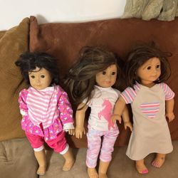 3 American Girls Doll  Marks  Paints On Body 