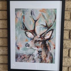 Framed Buck Wall Art 24"x32"