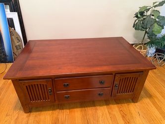 Mission Style Wood Coffee Table or Console with Storage