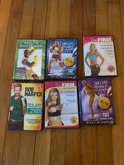 6 work out DVDs $5