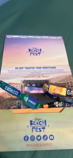 Baja beach  fest GA wrist band