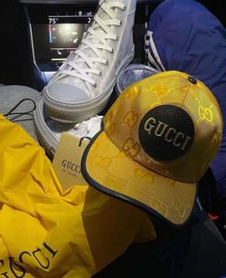 Yellow Gucci off the grid baseball hat