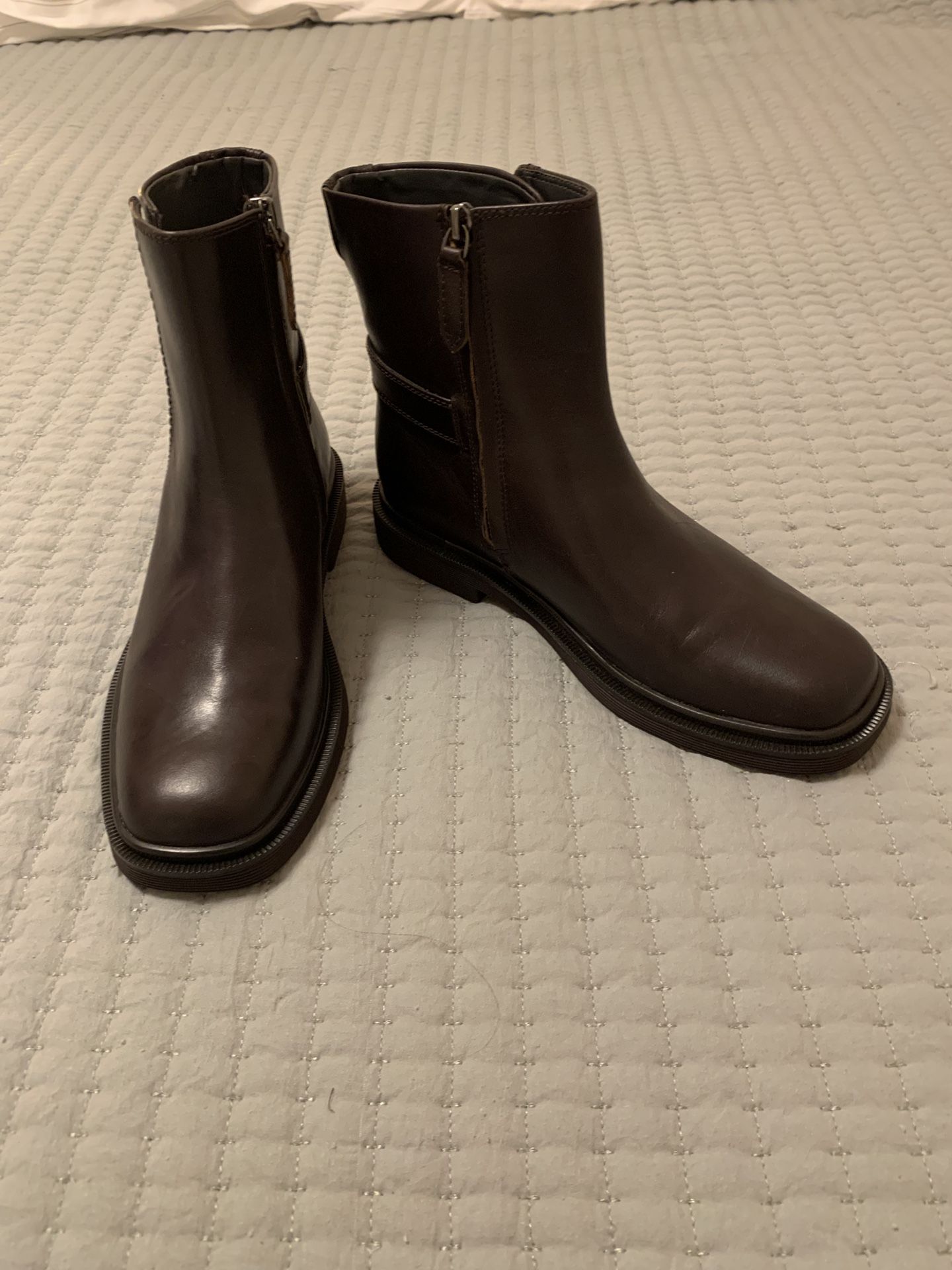 New Brown Square-toed Boots L-AXEL by Franco Sarto WMNS 9M/EUR 40