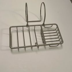 Signature Hardware Soap Basket And Sponge Holder -Brushed Nickel