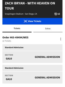 Zach Bryan concert Friday GA TICKETS