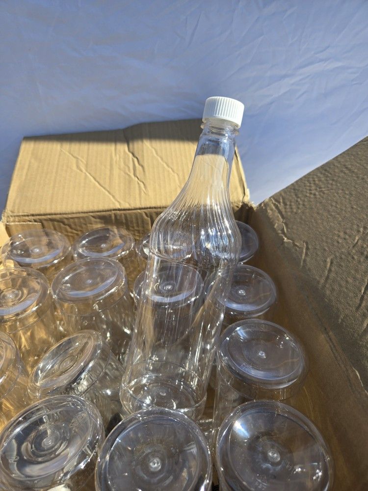 16 New Plastic Bottles With Pour Spouts And Tops