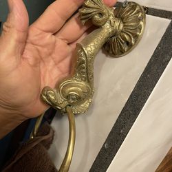 Antique Asian Bronze Dragon Towel Ring 