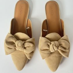 J. Crew Bow Pointed Toe Mule Flats
