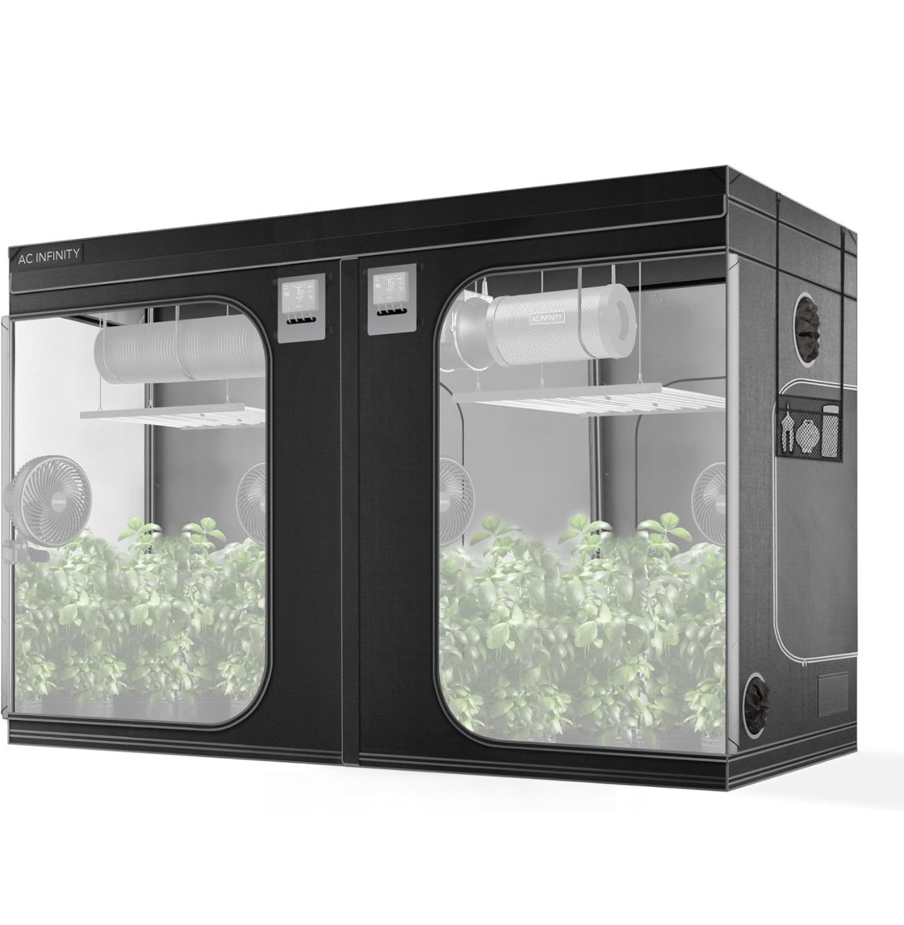 10 X 5 X 7 Ft AC Infinity CLOUDLAB 816 Advance Grow Tent Thickest 1 Inch Poles Highest Density 2000D Diamond Mylar Canvas 10x5 for Hydr