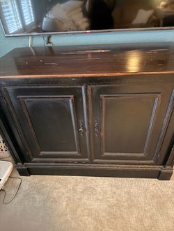 Black credenza cabinet