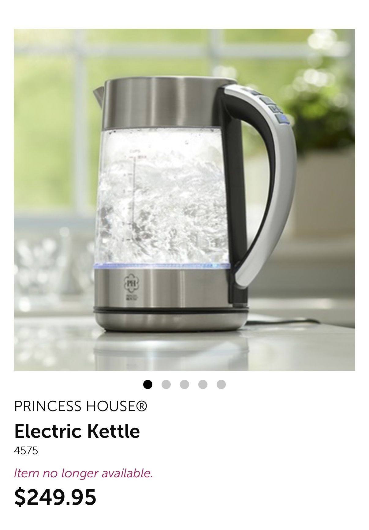 Princess House Electric Tea Kettle/Tetera